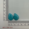 15.5ct Pair Of Natural Turquoise Pear Cabochon