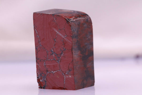 37.69gr Composite Red Dino Bone Lab Created Faceting Rough Stone