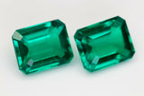 5.9ct pair Biron Hydrothermal Emerald Lab Created Loose Stone