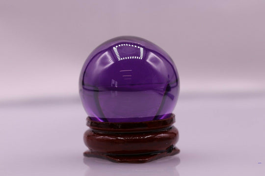 85.6gr Purple Crystal Sphere 30 mm Cubic Zirconia Ball Lab Created Loose Stone