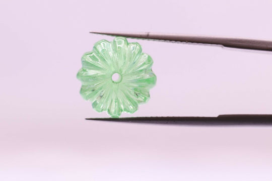 15.02ct Recrystallized Mint Green Sapphire Pumpkin 10x11.9 Lab Created