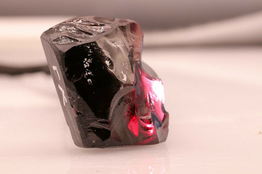 62.4gr Recrystallized Garnet (YAG) Red/Purple Lab Created Faceting Rough Stone