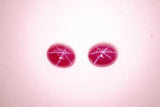 7.9ct Pair 2pcs Star Ruby (Surface Diffusion) Oval Cabochon 10x9 Lab Created
