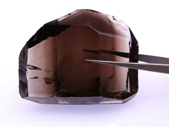 281.2 Hydrothermal Bi-Color Quartz Brown & White Lab Created Faceting Rough