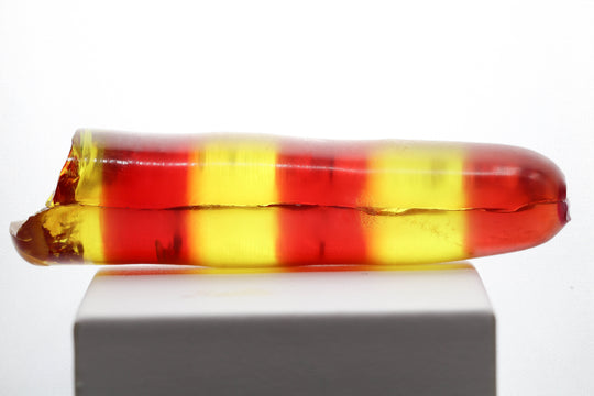 98gr Recrystallized Bi-Color Orange/Yellow Sapphire Lab Created Faceting Rough